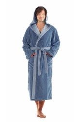 TAMPA DUO dlouhý župan s kapucí - Denim, vel. L, galerie